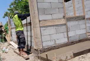 Sasaran Aladin TMMD 110 Bojonegoro, Selesai Pengecoran Sabuk Dinding Rumah