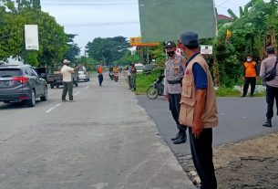 Operasi Penegakan Prokes Gabungan, digelar di desa Pojok, Tawangsari
