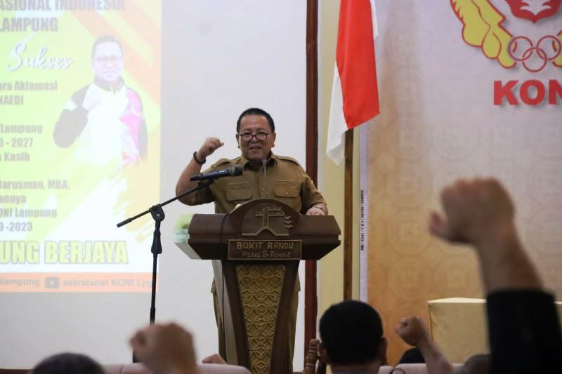 Gubernur Arinal Djunaidi terpilih menjadi Ketua Umum KONI Provinsi Lampung Masa Bakti 2023-2027